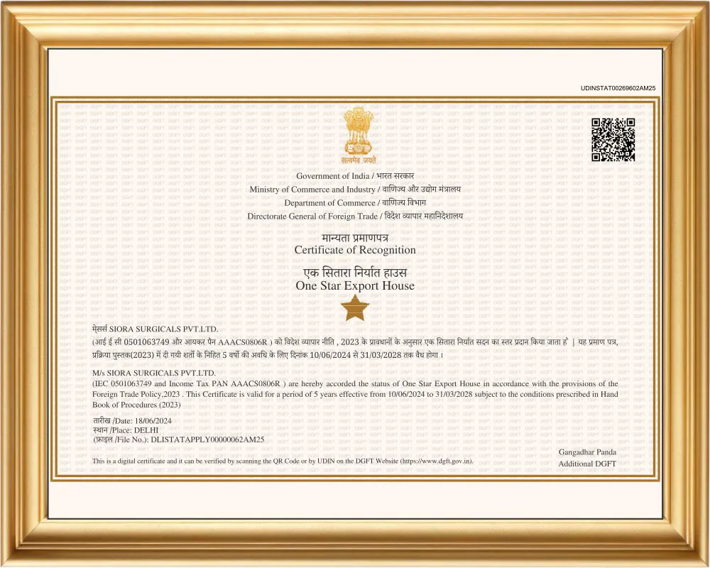 Certificate of Recognition One Star Export House