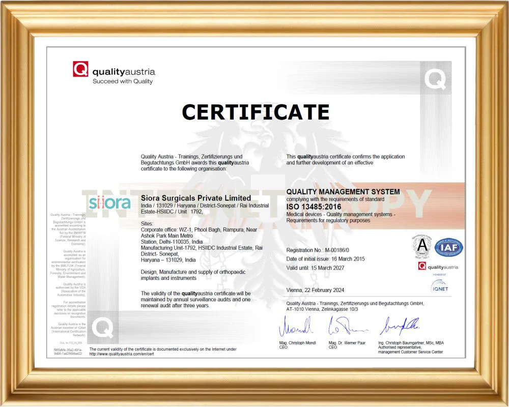 ISO 13485-2016 Certificate