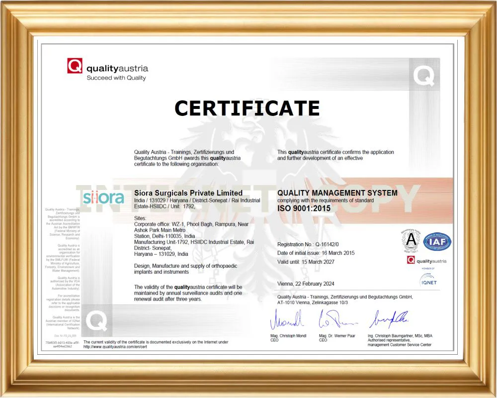 ISO 9001 : 2015 Certificate