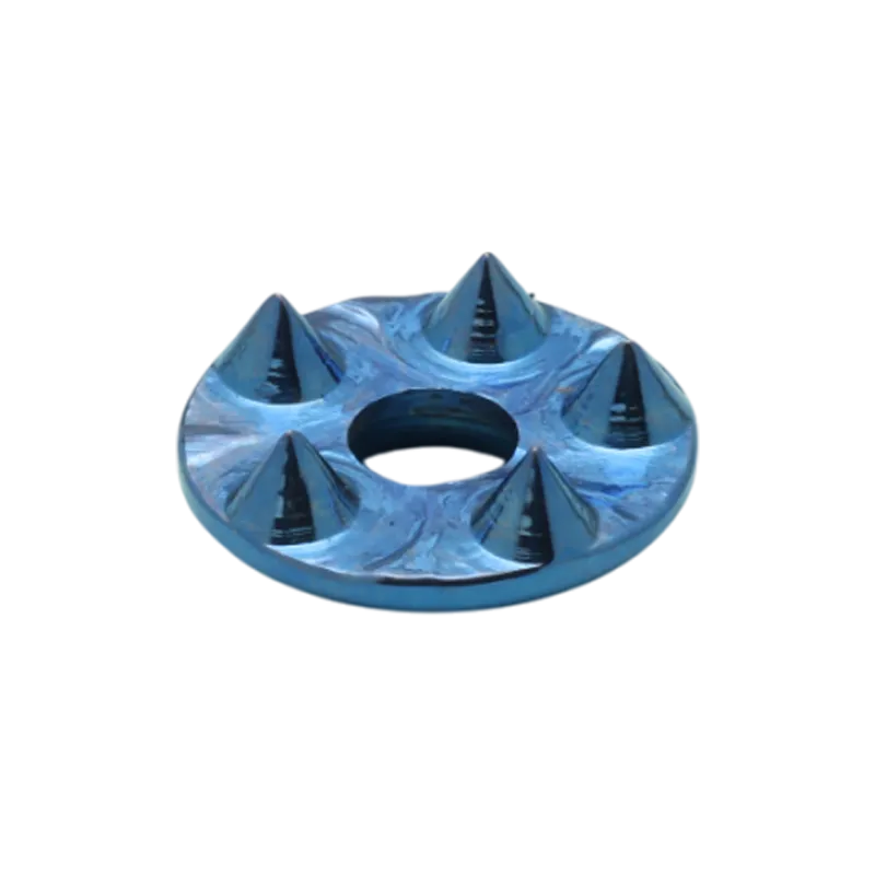 Spiked Ligament Washer Round Small (5 Spikes) (Titanium)